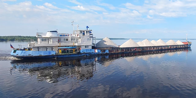 Купить минеральный галит, доставка соли водным транспортом